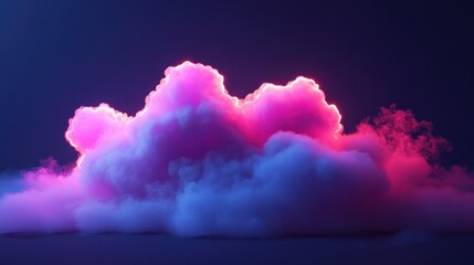 Poster - Cloud illuminated with soft neon glow for artistic effect.