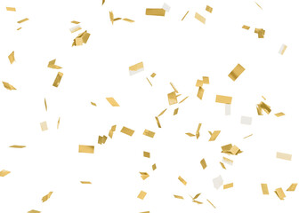 Canvas Print - gold and white confetti scattered on a white background. festive confetti creates a celebratory atmo