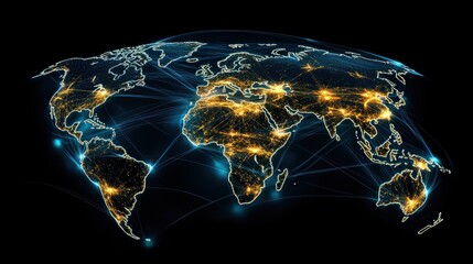 Poster - Digital global network showcasing high-tech communication.