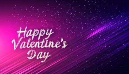 Wall Mural - Happy Valentines Day Greeting Card Abstract Purple Background Design.