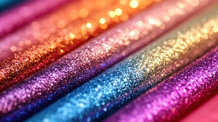 Poster - glittering gradient patterns in bright colors.