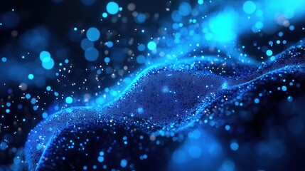 Poster - Glowing blue cyber technology background for interfaces.