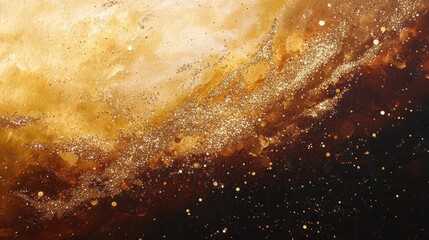 Poster - Golden gradient combined with sparkling glitter.