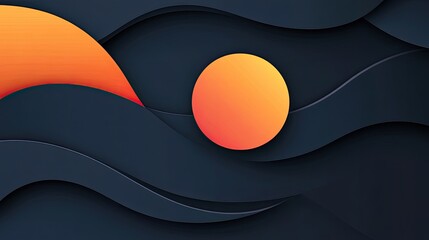 Fototapete - A modern abstract card design with layered geometric shapes and dynamic gradients, leaving ample copy space for customization.