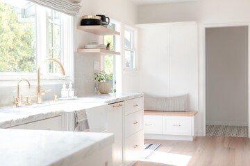 Sticker - White kitchen, clean interior design