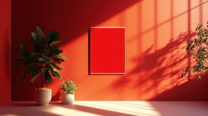 Poster - Minimalist red artwork for high-end design.
