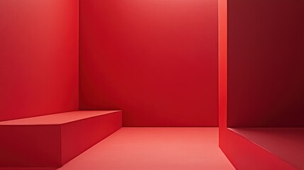 Poster - Minimalist red background with subtle patterns.