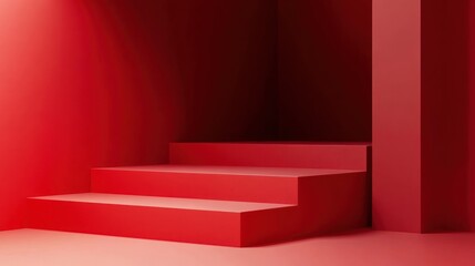 Poster - Minimalist red background with subtle patterns.