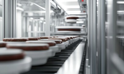 Poster - High-Tech Food Production Conveyor Belt System for Efficient Manufacturing of Snacks in a Modern Industrial Setting