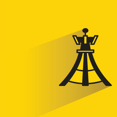 Canvas Print - antenna tower with shadow on yellow background