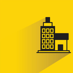 Canvas Print - government building icon with shadow on yellow background