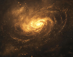 Wall Mural - Golden Galaxy Spiral