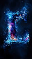 Sticker - Fiery Cosmic Letter L: Abstract Alphabet Art