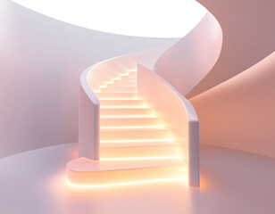 Wall Mural - Illuminated Spiral Staircase