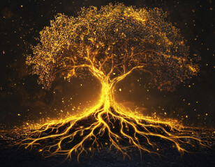 Canvas Print - Golden Tree of Life