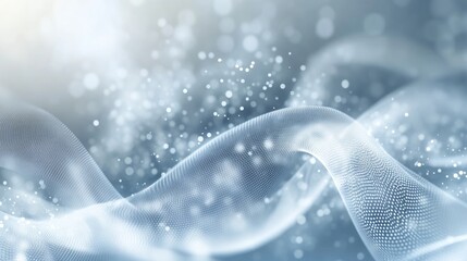 Wall Mural - dot white gray wave light technology texture background. abstract big data digital concept.