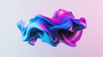 Poster - A dynamic D gradient brushstroke with swirling blues and purples, showcasing a smooth texture.