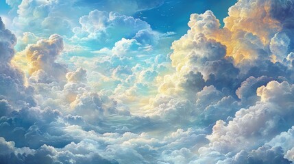 Wall Mural - A Breathtaking View of White Clouds in the Sky