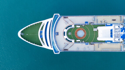 Wall Mural - cruise ship, cruise liners beautiful white cruise ship above luxury cruise in the ocean sea concept 