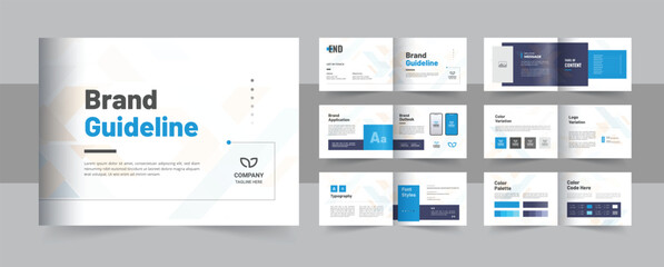 Naklejka na meble Clean brand guidelines design layout, landscape brand manual design template or corporate guide line identity presentation