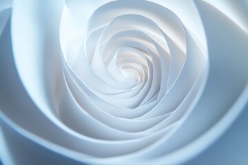 Wall Mural - Abstract Swirling Layers of White Paper Rose