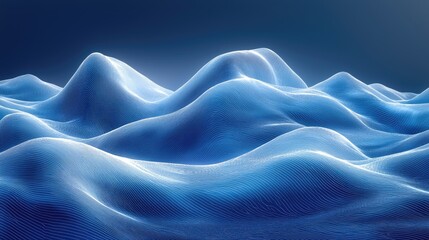 Aufkleber - Abstract Glowing Particle Waves Digital Landscape