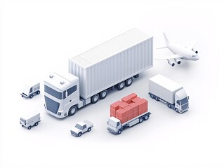 Poster - an infographic-style depiction of a cargo management system balancing inbound and outbound logistics