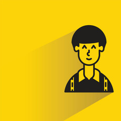 Poster - man avatar on yellow background