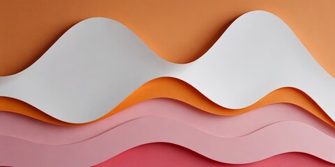 Poster - The image is a colorful drawing of a wave with pink and orange colors