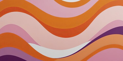 Poster - A colorful wave pattern with orange and pink colors