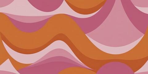 Poster - A colorful, abstract painting with pink and orange swirls