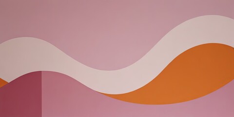Poster - A pink and orange wave with a white line in the middle