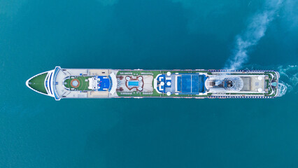 Wall Mural - cruise ship, cruise liners beautiful white cruise ship above luxury cruise in the ocean sea concept 