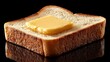 © Santri - Buttery Toast: A Close-Up of Golden Brown Bread with Melted Butter on a Reflective Surface