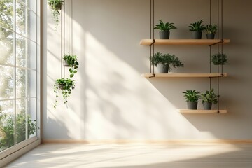 Wall Mural - Minimalist Room Decor With Hanging And Shelf Plants