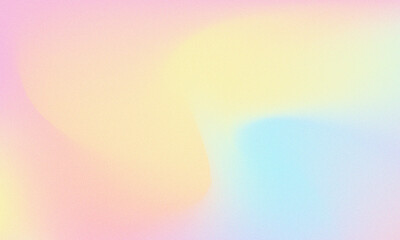 Fototapete - Tri-color Pastel abstract gradient background with texture. Swirling pink, blue, and yellow pastel colors with noise texture effect. Textured abstract spring design. Dreamy pastel colors.