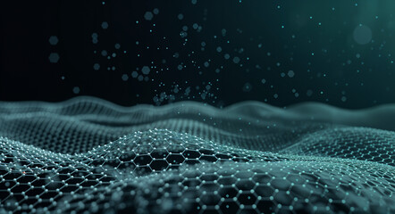 Poster - abstract tech background with lines and holographic elements . Generative AI