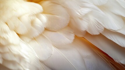 Poster - Soft and delicate close-up of white goose down feathers showcasing fine textures and organic details