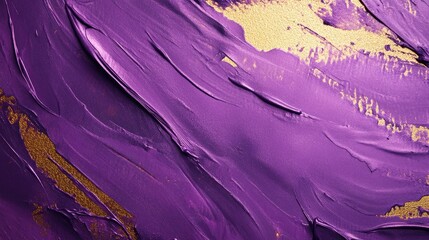 Poster - Vibrant purple and gold textured background with rich paint strokes perfect for artistic and creative design projects