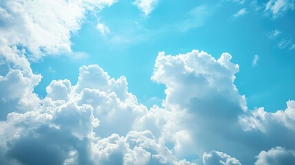 Aufkleber - Bright blue sky with fluffy white clouds natural background for design and relaxation themes