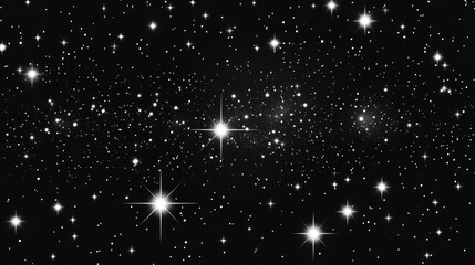 Wall Mural - Endless Black Night Sky Displaying Twinkling Stars and Distant Galaxies