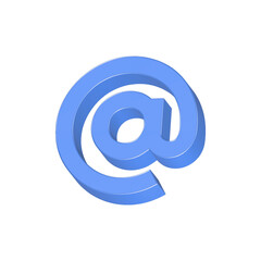 Poster - at email icon 3d blue color app symbol