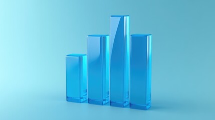Poster - An engaging visualization of a D bar graph featuring different shades of blue, capturing the viewer's attention with its glossy finish and clear data representation.