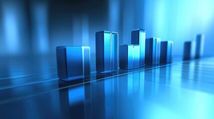 Poster - An engaging visualization of a D bar graph featuring different shades of blue, capturing the viewer's attention with its glossy finish and clear data representation.