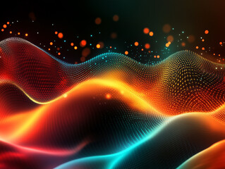 Poster - abstract technology particles mesh background