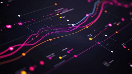 Poster - A close-up of a financial line graph displaying a significant upward trend, with marked data points and annotations highlighting key market movements.
