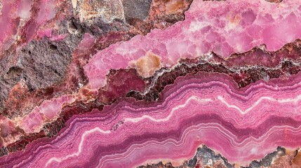 Fototapete - Pink marble texture in high resolution featuring layered patterns and natural variations for elegant design backgrounds and artistic uses