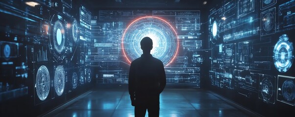 Poster - Engineer optimizing energy efficiency using Industry 40 technologies, automation, smart sensors, sustainable development strategies, futuristic industrial setting, hightech visuals