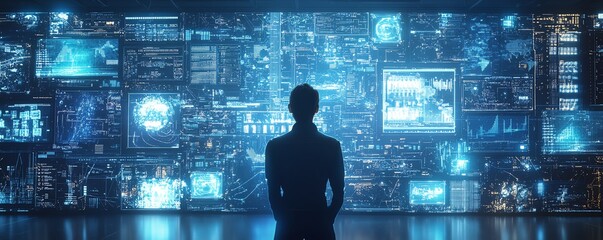 Poster - Engineer optimizing energy efficiency using Industry 40 technologies, automation, smart sensors, sustainable development strategies, futuristic industrial setting, hightech visuals