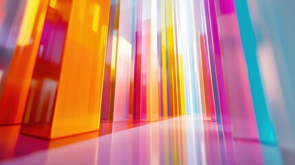 Poster - A colorful bar chart representing stock performance over time, with various heights and vibrant colors, set against a clean, professional backdrop.